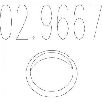 Монтажное кольцо выхлопной системы (D(внутр.) - 50,5 мм; D(наружн.) - 65,5 мм; Высота - 15 мм) MTS 02.9667 (фото 1)