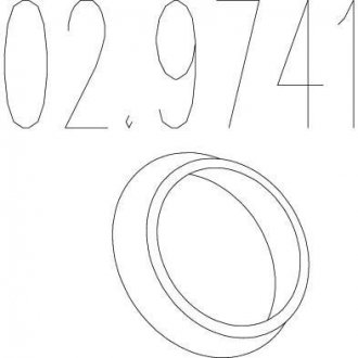 Монтажное кольцо выхлопной системы (D(внутр.) - 42,5 мм; D(наружн.) - 58,5; Высота - 15 мм) MTS 02.9741 (фото 1)