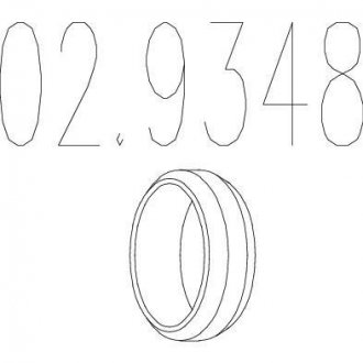 Монтажное кольцо выхлопной системы (D(внутр.) - 45 мм; D(наружн.) - 60 мм; Высота - 14 мм) MTS 02.9348
