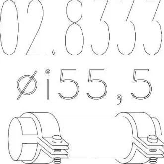 Муфта выхлопной системы (Тип В; внутр. диаметр - 55,5 мм; длина - 120 мм) MTS 02.8333