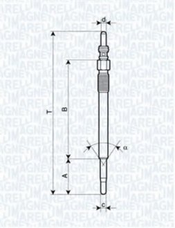 Свіча розжарювання MAGNETI MARELLI 062900048304