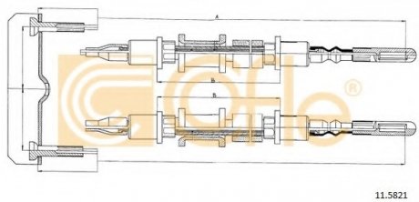 Трос стояночного тормоза COFLE 11.5821 (фото 1)