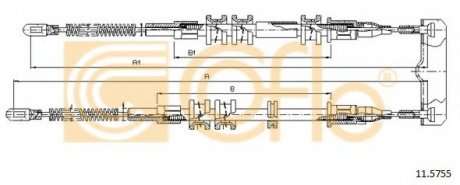 Трос стояночного тормоза COFLE 11.5755