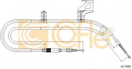 Трос стояночного тормоза COFLE 10.7483 (фото 1)