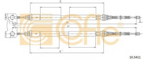 Трос стояночного тормоза COFLE 10.5411