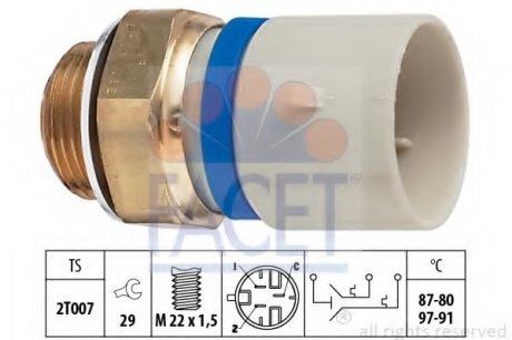 Датчик вмикання вентилятора FACET 7.5701