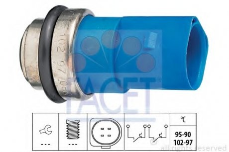 Датчик вмикання вентилятора (синій) AUDI A4/A6/VW Passat 1.4-2.8 96-05 FACET 7.5692
