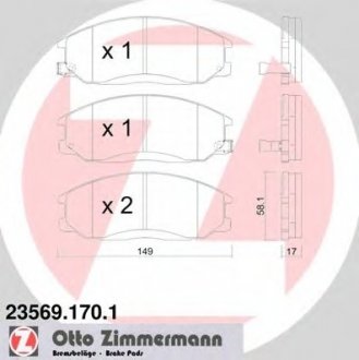 Гальмівні колодки дискові ZIMMERMANN 235691701