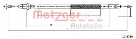 Трос ручного тормоза METZGER 10.4739 (фото 1)