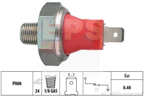 Датчик тиску масла Hyundai Pony/Accent/Toyota Coro EPS 1.800.017