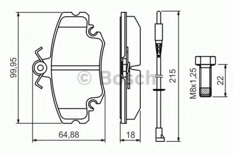 Колодки гальмівні дискові BOSCH 0986494522 (фото 1)