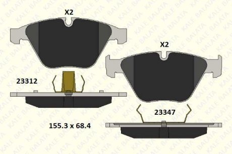 BMW Тормозные колодки перед. 3-serie (E90/91), 5-serie (E61) KALE BALATA 23347 203 05 MSH (фото 1)