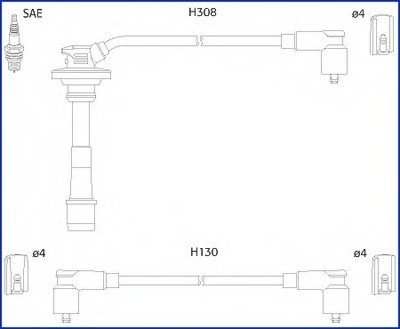 Комплект кабелей высоковольтных HUCO HITACHI-HUCO 134562