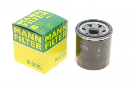 Фильтр масляный RENAULT DUSTER 1.6 Sce 15-, SCENIC III 2.0 09- -FILTER MANN (Манн) W6025 (фото 1)