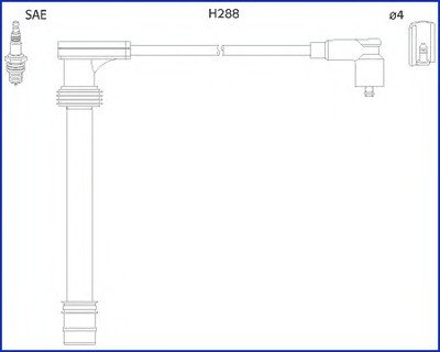 Проводи запалення Fiat Doblo 1.6 16V 02- (к-кт) (HÜCO) HITACHI HITACHI-HUCO 134518