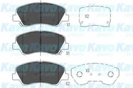 Гальмівні колодки перед. Kia Rio/Hyundai i30 11- (mando) KAVO PARTS KBP-4023