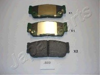 Колодки тормозные дисковые SSANGYONG зад. RODIUS 0 JAPAN PARTS JAPANPARTS PP-S02AF (фото 1)