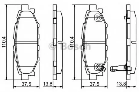 Тормозные колодки дисковые SUBARU Forester/Legacy/Impreza/Outback &quot;R &quot;03&gt;&gt; PR2 BOSCH 0986495119 (фото 1)