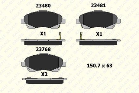 TOYOTA Тормозные колодки передн.Avensis 03- KALE BALATA 23768 192 05 ANS (фото 1)