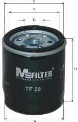 Фильтр масляный TOYOTA COROLLA, RAV4, AVENSIS 00- (M-FILTER) M-Filter MFILTER TF28