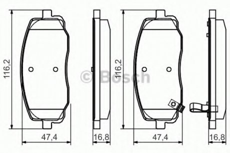 Гальмівні колодки дискові HYUNDAI/KIA i10/Picanto \'\'F "04>> PR2 BOSCH 0986495084 (фото 1)