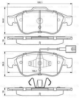 Тормозные колодки дисковые ALFA ROMEO Giulietta F'1,4-2,010>> BOSCH 0986494680