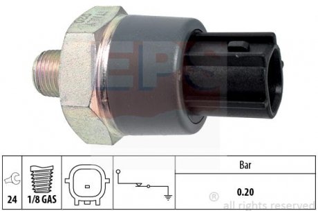 OPEL Датчик давления масла Astra G/H 1,6 04-, (серый) (0,3bar) EPS 1.800.162