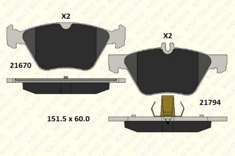 DB Колодки тормозные передние W210 -00 KALE BALATA 21670 203 05 MSH (фото 1)