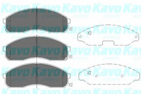Колодки тормозные (передние) Kia Carnival/K2500/Pregio 97- KAVO PARTS KBP-4012