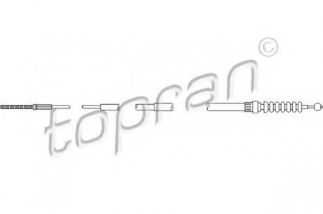 Трос стояночной тормозной системы TOPRAN 103 063