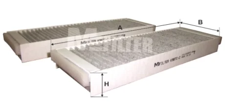 Фильтр салона AUDI A6 04-11 угольный (2шт.) (M-FILTER) M-Filter MFILTER K987C-2