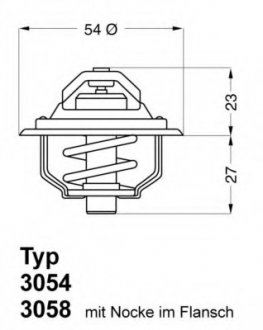 Термостат Opel Ascona B Commodore C Kadett D Manta B Rekord E WAHLER 3054.87D50