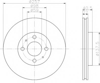Тормозной диск пер. FIAT Doblo 1.6, Stilo CITROEN Nemo MINTEX MDC1084 (фото 1)