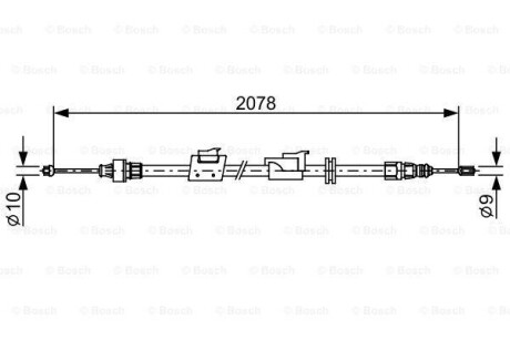 Трос ручника (L) Ford Mondeo/Galaxy 06-15 (L=2078) 1 987 482 706 BOSCH 1987482706