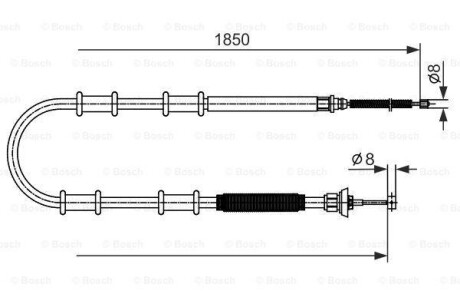 Трос ручного тормоза BOSCH 1987482592