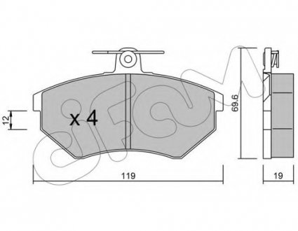 Колодка торм. VW CADDY, GOLF, PASSAT передн. CIFAM 822-050-2 (фото 1)