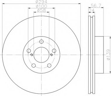 Тормозной диск пер. SUBARU Forester 02 - (294*24) MINTEX MDC1377 (фото 1)
