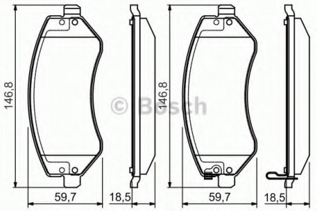 Тормозные колодки дисковые CHRYSLER/JEEP Voyager/Cherokee "F "01-08 PR2 BOSCH 0986495117 (фото 1)