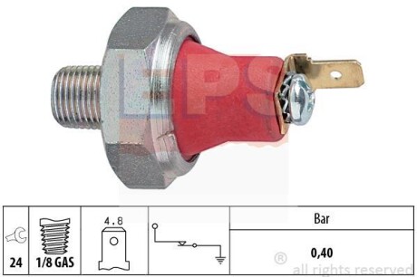 DAEWOO Датчик тиску масла Matiz 0,8 98-, 1,0 03-. EPS 1.800.173