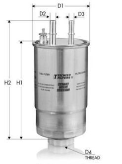 Фiльтр паливний (M12X1,5) Fiat Grande Punto 1.3/1. TECNECO GS24/01