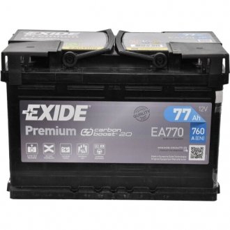 Акумулятор 6 CT-77-R Premium EXIDE EA770 (фото 1)