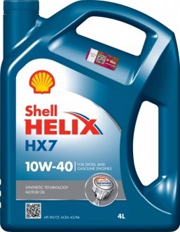 Масло моторное Helix HX7 SAE 10W-40 4л. SHELL 4107456 (фото 1)