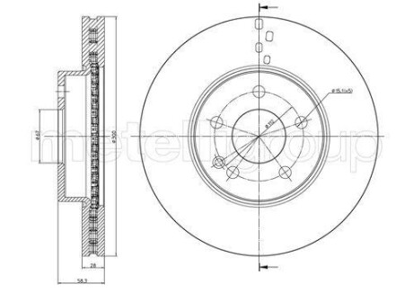 Диск тормозной MB VITO передн., вент. CIFAM 800-723