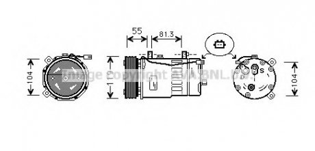 Компрессор кондиционера AUDI A3 COOLING AVA AIAK001 (фото 1)