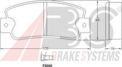 Колодка торм. FIAT/LANCIA/SEAT передн. (ABS) A.B.S. A.B.S. 36518