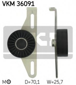 Натяжний ролик, поліклиновий ремінь SKF VKM 36091 (фото 1)