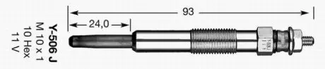 Свічка розжарювання D-Power7 NGK Y-506J
