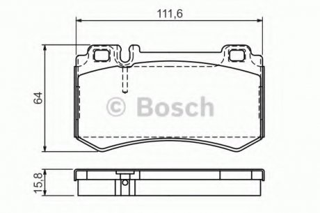 Комплект тормозных колодок, дисковый тормоз BOSCH 0986494356