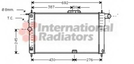 Радиатор охлождения DAEWOO NEXIA 15 MT - AC 94- VAN WEZEL 81002001
