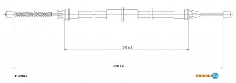 Трос тормозной RENAULT Twingo II all RH4/07- ADRIAUTO 41.0284.1 (фото 1)